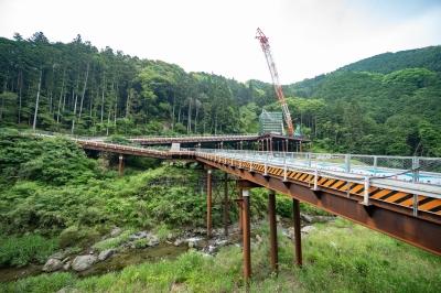 山鳥坂ダム新入船橋　橋脚工事